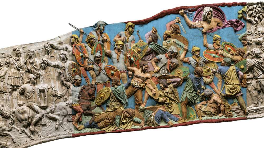 columna lui traian vestimentatia dacilor colorizat